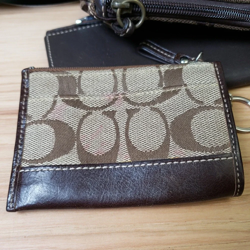 Y2K Coach Soho Bag 4PC Set Brown Signature C Logo Print Buckle‎ Shoulder Purse